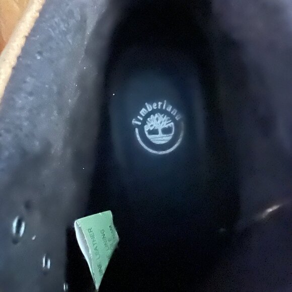 Timberland Size 8.5 M Tan Leather Lace-Up Wedge Heel Ankle Bootie Boots Shoes - Picture 14 of 16